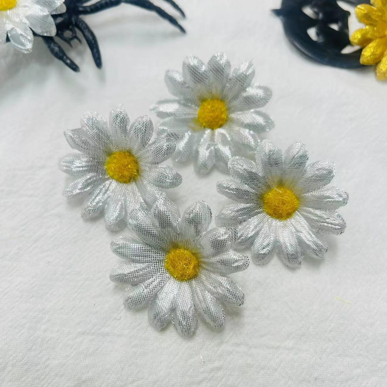 Factory direct 4cm black gold and silver small daisy 12 leaves 2 layers sunflower small sunflower cross-border hot sunny flowers thumbnail 4