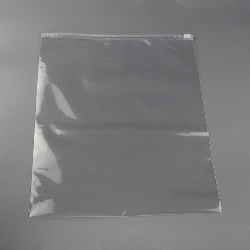 Non-Porous Transparent Zipper Bag in Stock Pe Clothing Zipper Bag Socks Towel Bag Clothing Packaging Bag Warning Transparent thumbnail 2