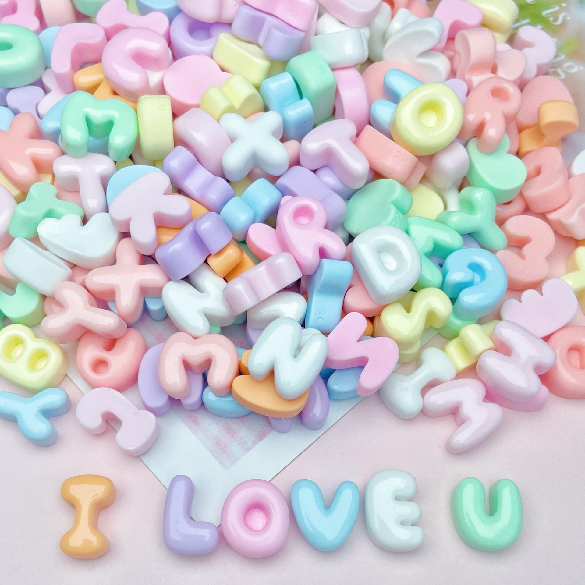 Small 26 Letters Mixed Resin Accessories Mini Abcd English Letters DIY Cream Glue Mobile Phone Case Hairpin