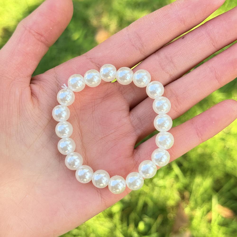 7mm off-white plastic pearl bracelet [default 20 pieces]