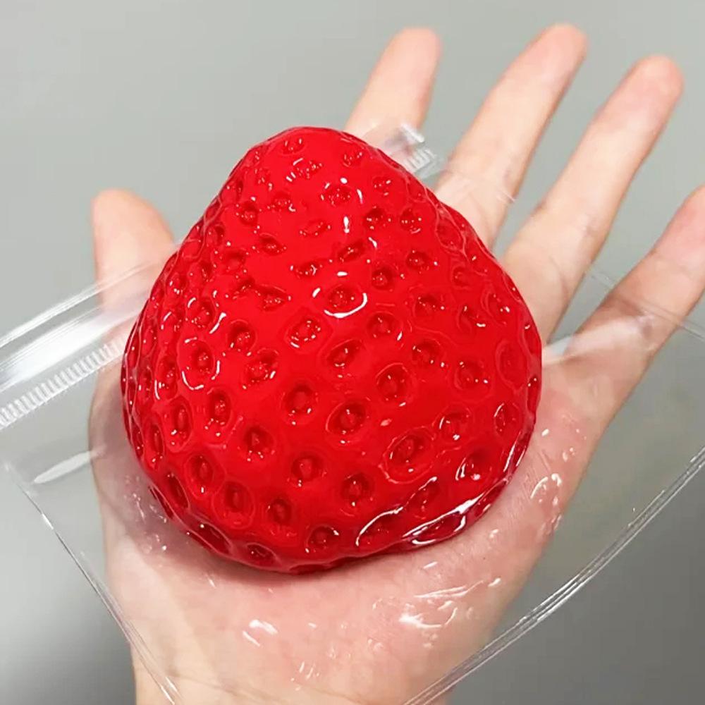 Little Red Riding Book Explosions Solid Oil Everbright Strawberry Pinch Le Soft Rotten Imitation Silicone Feel Decompression Vent Toys Wholesale