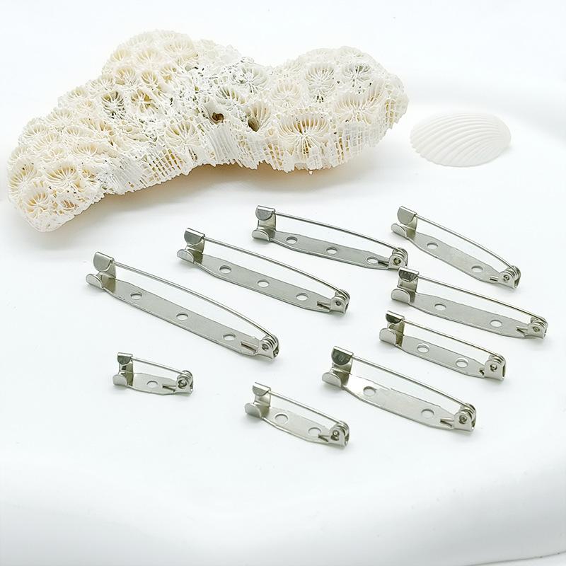 Metal white k ordinary pin iron perforated brooch DIY accessories multi-specification sticky clothing waist buckle - Image 1