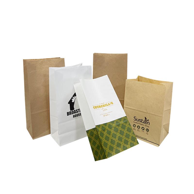 Brown Packing Paper Square Bottom Bag, Degradable Greaseproof Paper Bag, Fsc Certified Environmentally Friendly Packaging Bag, Takeaway Packaging Food Coating thumbnail 5