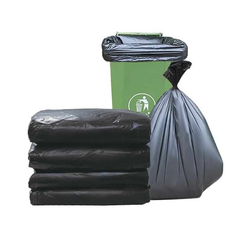 Commercial Black Garbage Bag Extra Large Sanitation Plastic Bag Large Property Hotel Kitchen Thickened Wholesale Flat Mouth thumbnail 2