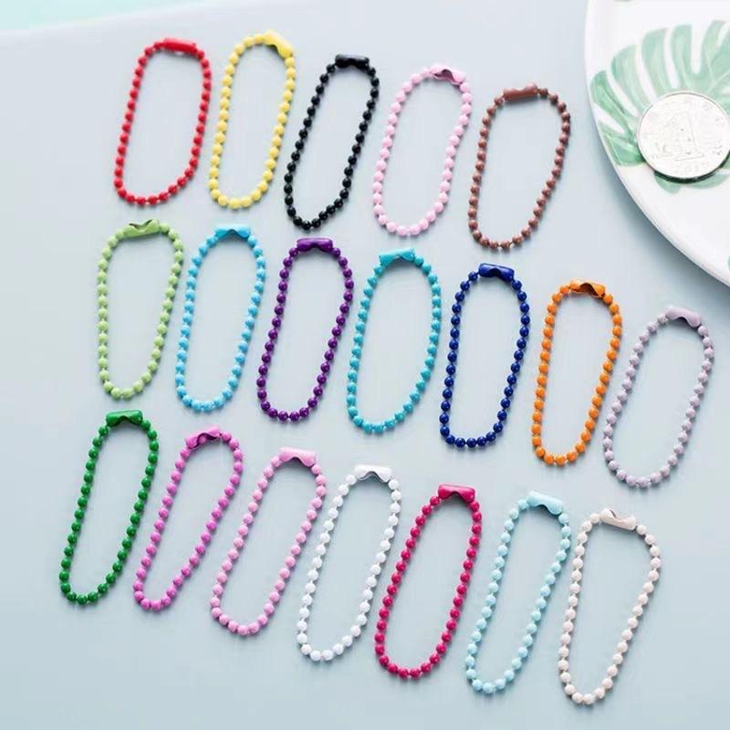 Factory Direct Supply of Colorful Painted Bead Chains, Wave Bead Chains, Hanging Chains, Tag Chains, Handmade DIY Jewelry Accessories Chains Wholesale thumbnail 2