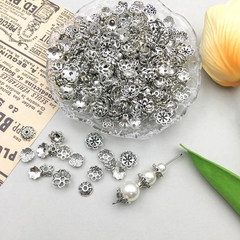 1 new ancient silver alloy simulation hollow flower flower hat pendant pendant diy jewelry accessories thumbnail 4