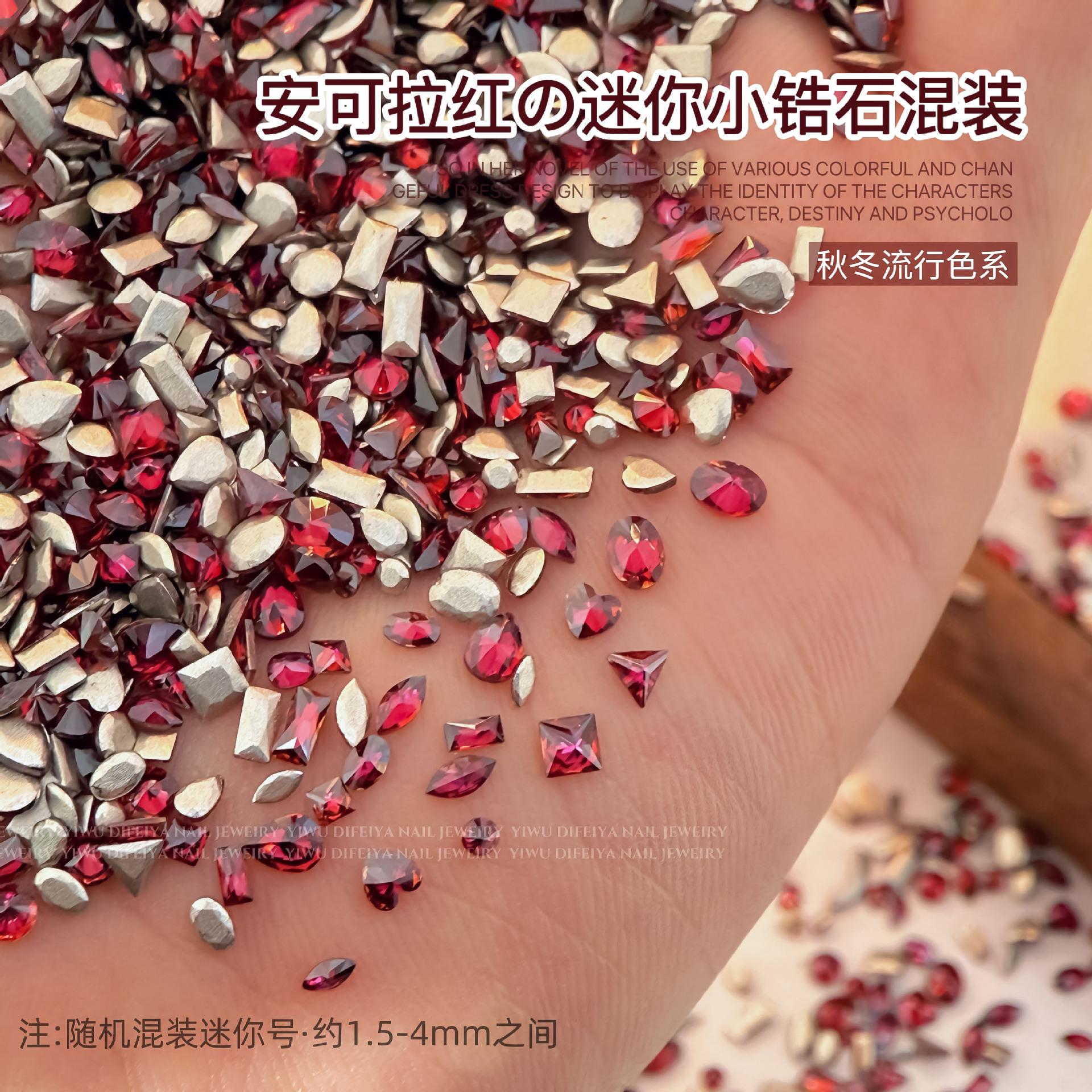 Angora red flat bottom chamfered zircon mixed pack