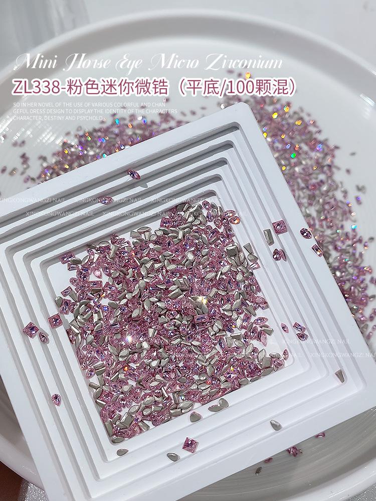 Pink Flat Bottom Inverted Zircon Mix