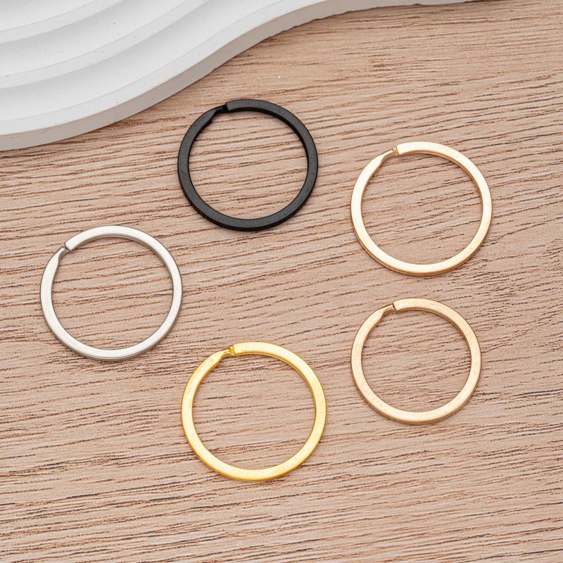 25mm Electroplated Key Ring 30mm Iron Flat Ring Aperture Large and Small Car Keychain Accessories Silver Key Ring