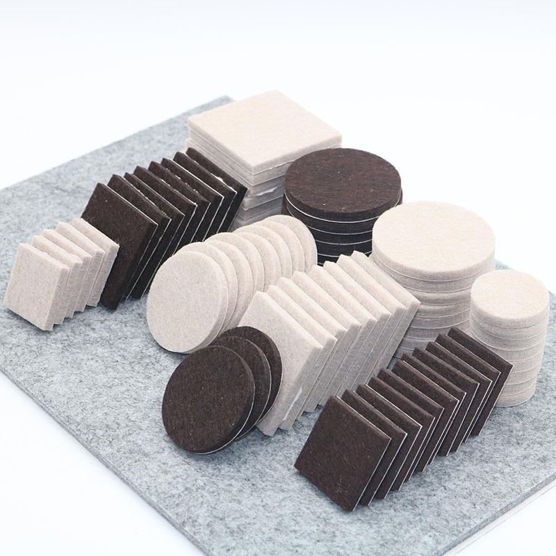 Felt Pad Self-Adhesive Silent Wear-Resistant Round Non-Woven Fabric Adhesive Non-Slip Table and Chair Furniture Protection Sealing Felt Gasket