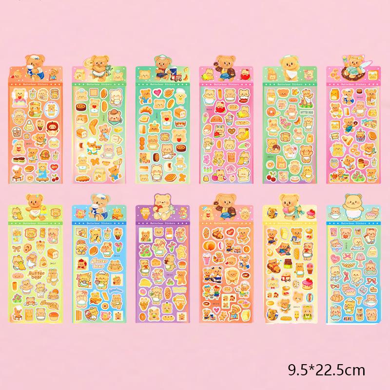 Laser sticker sheet (25*9cm) / Butter bear (dn)