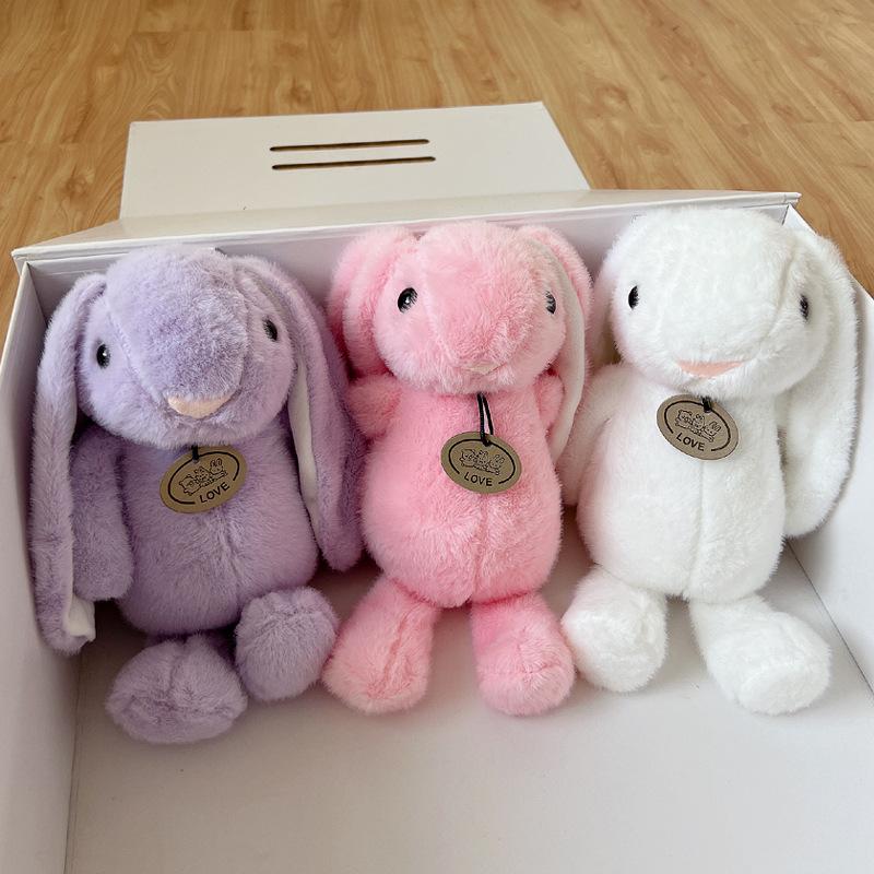 Leather label long-eared rabbit / Boutique 8-inch/single price/color mix and match