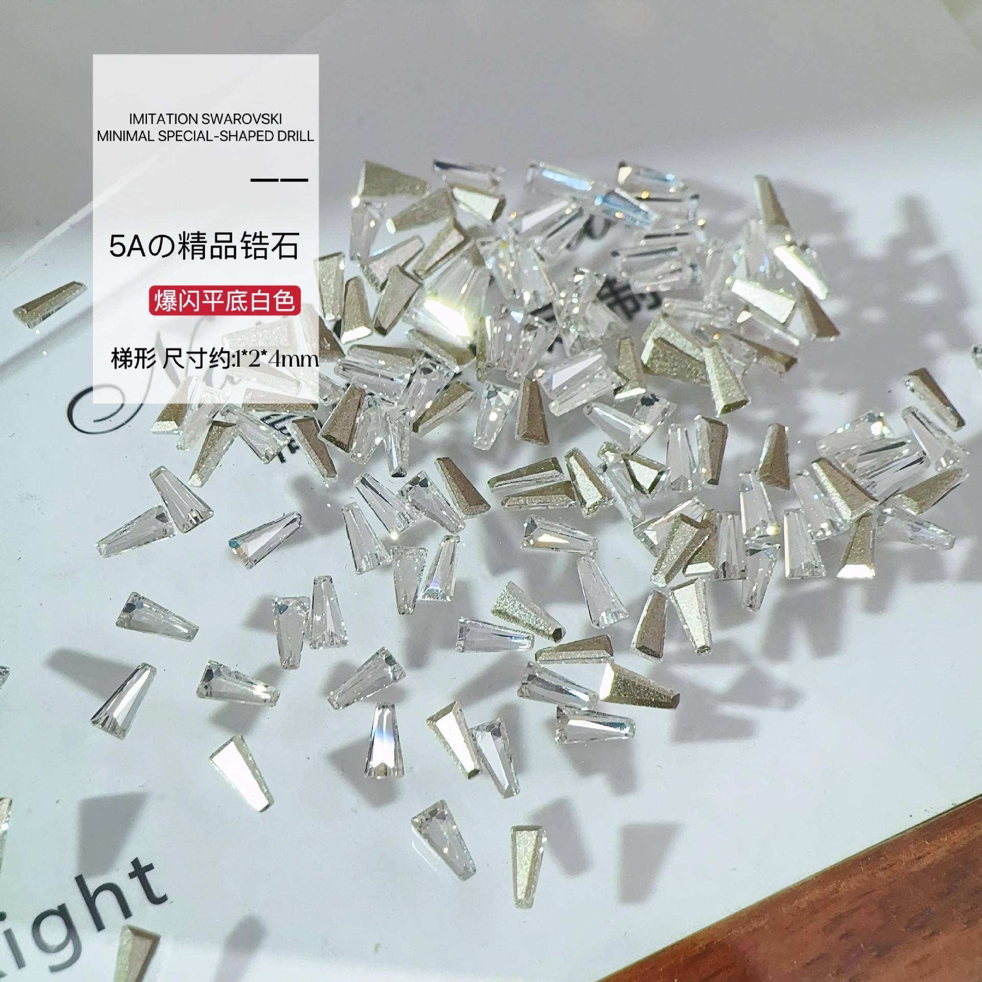 White flat bottom inverted zircon [1*2*4mm trapezoid]]