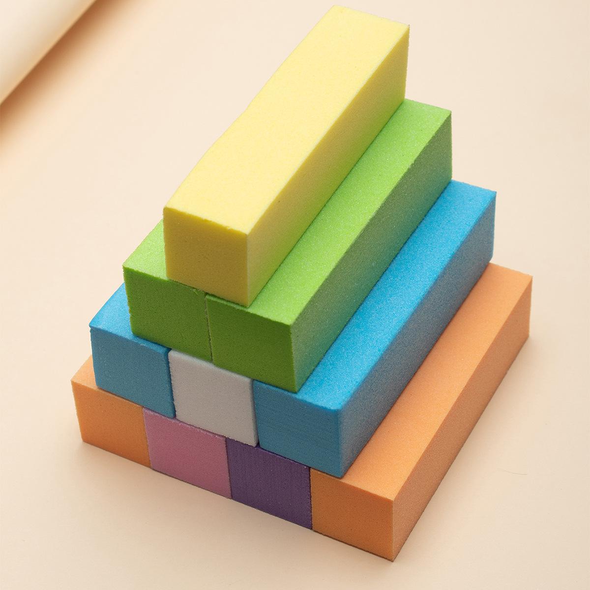 Factory Direct Nail Art White Bean Curd Block High Foaming Four Sanding Block Nail Repair Type Polishing Nail Face Frustration