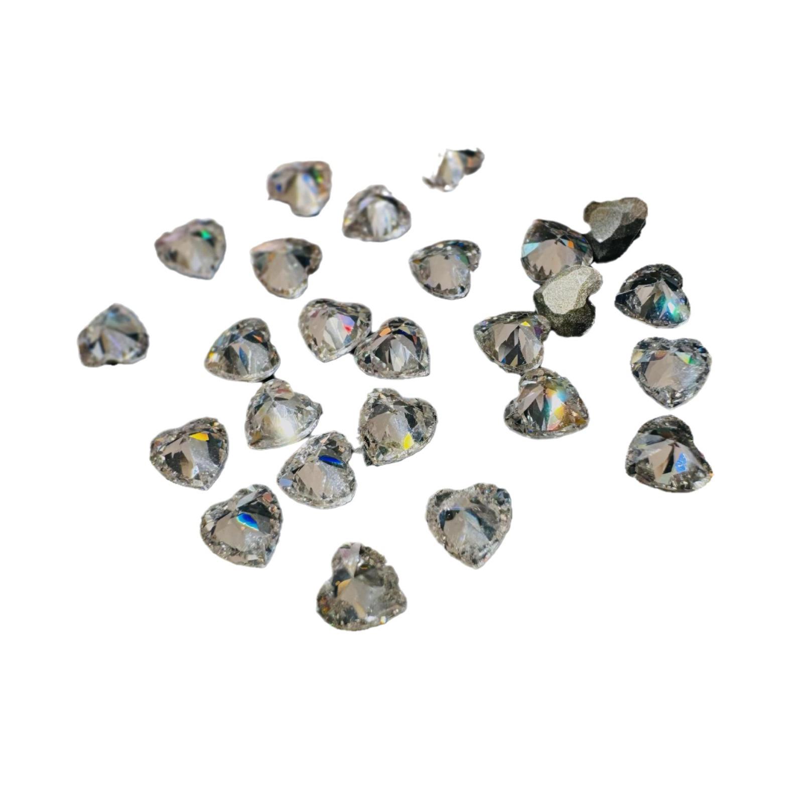 Explosive Flat-Bottom Zircon Nail Art Decorations, White Mini Small Inverted-Edge Flat-Bottom Irregular Marquise Nail Zircon Mixed Pack thumbnail 5