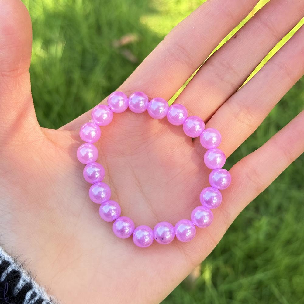 8mm light purple plastic pearl bracelet [default 20 pieces]