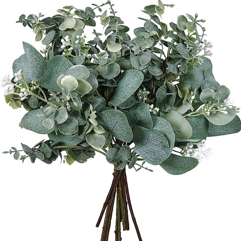 simulation eucalyptus cuttings cross-border short branch eucalyptus diy decoration with fruit leaves artificial green plant artificial flower thumbnail 5
