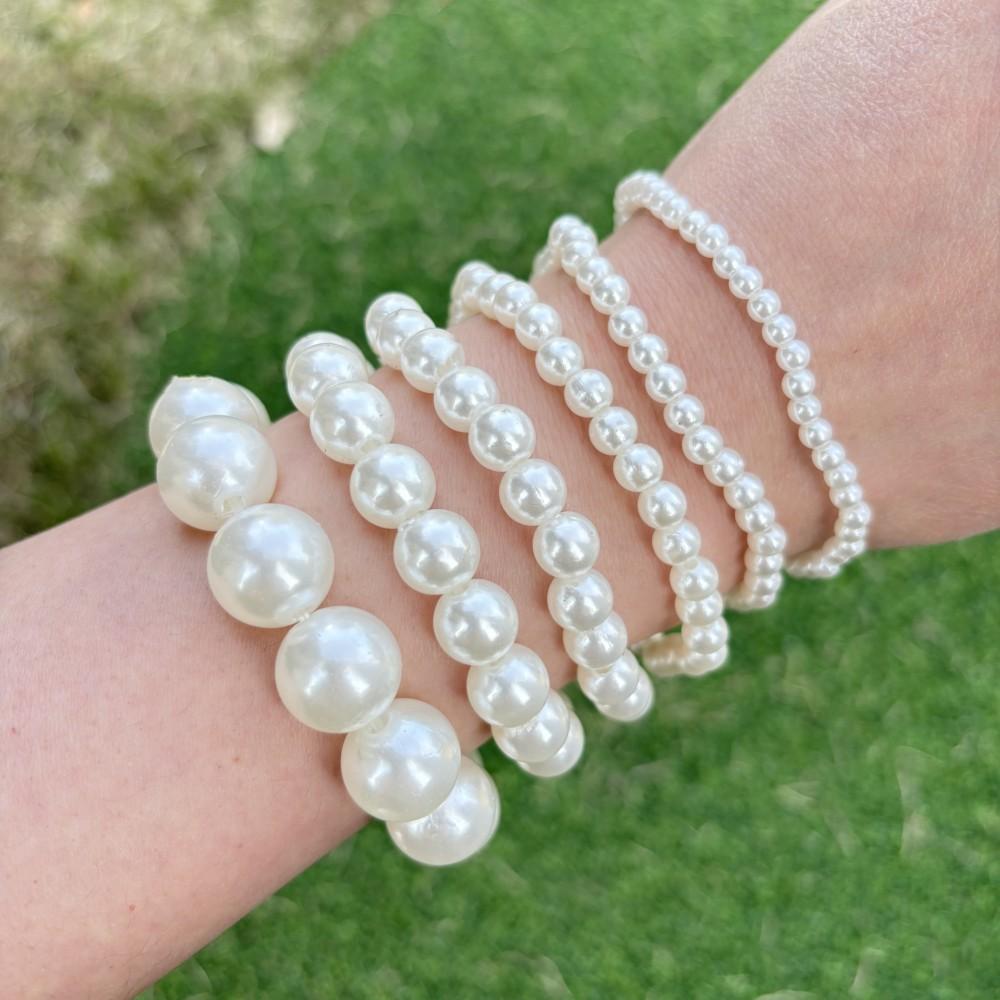 Children's Bracelet Basic Accessories Artificial Pearl Daily 4Mm-14Mm Korean Version Simulated Pearl Jewelry Bracelet thumbnail 4