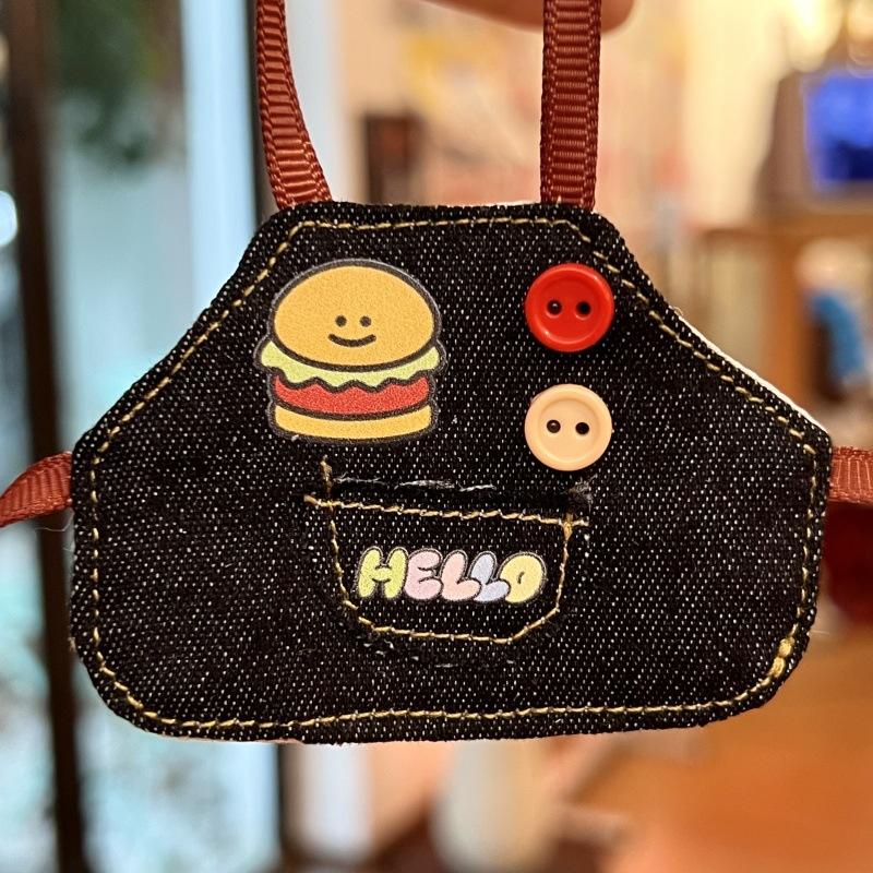 Hamburger black denim apron