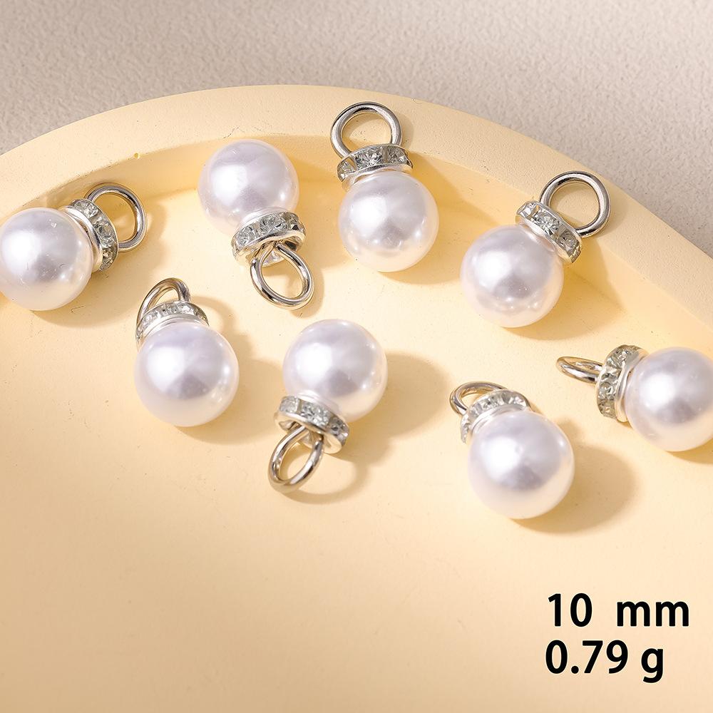 Pure white silver circle / 8mm