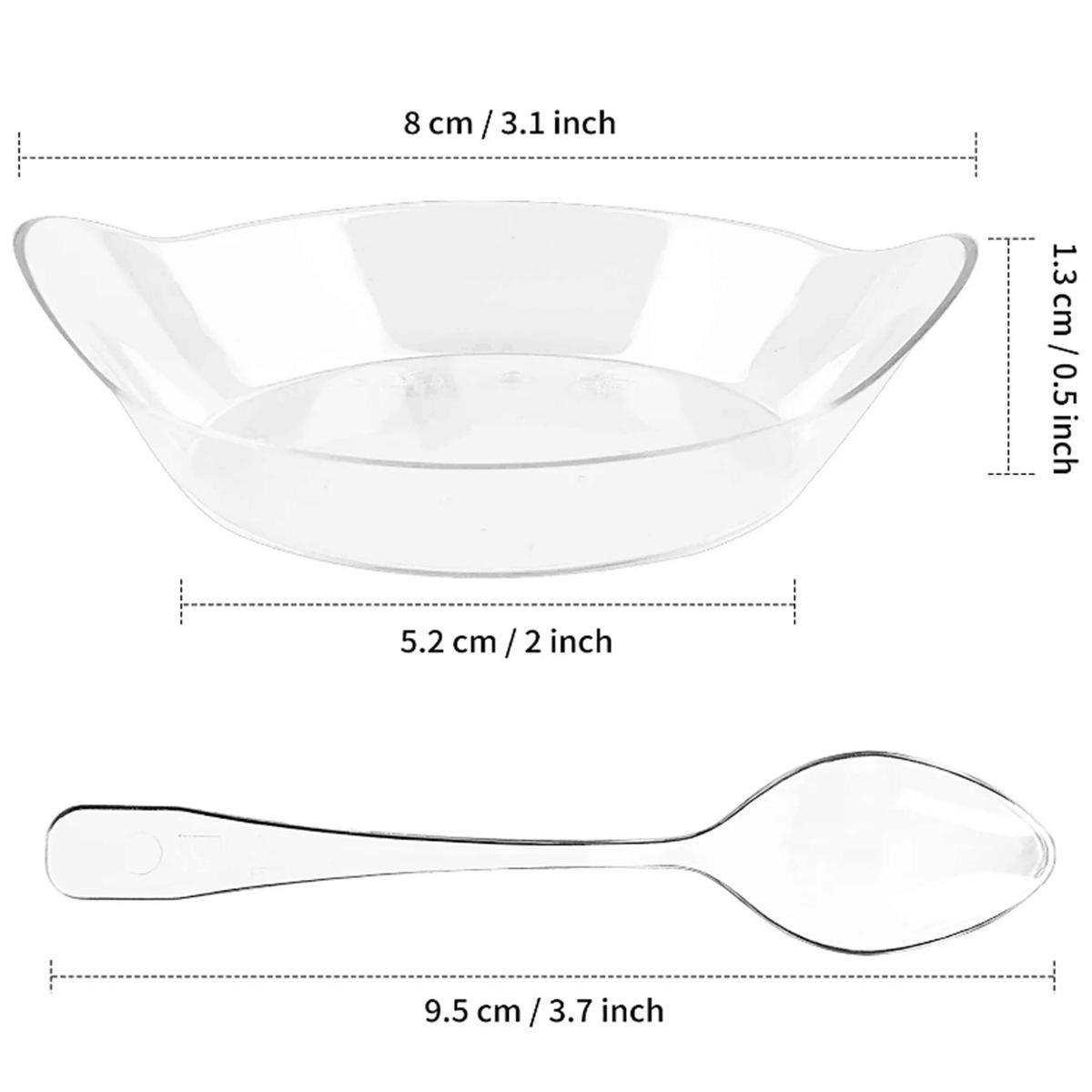 Cross-Border Amazon Disposable Ps Hard Plastic Thickened Design Dessert Sauce Transparent Snack Plate thumbnail 4