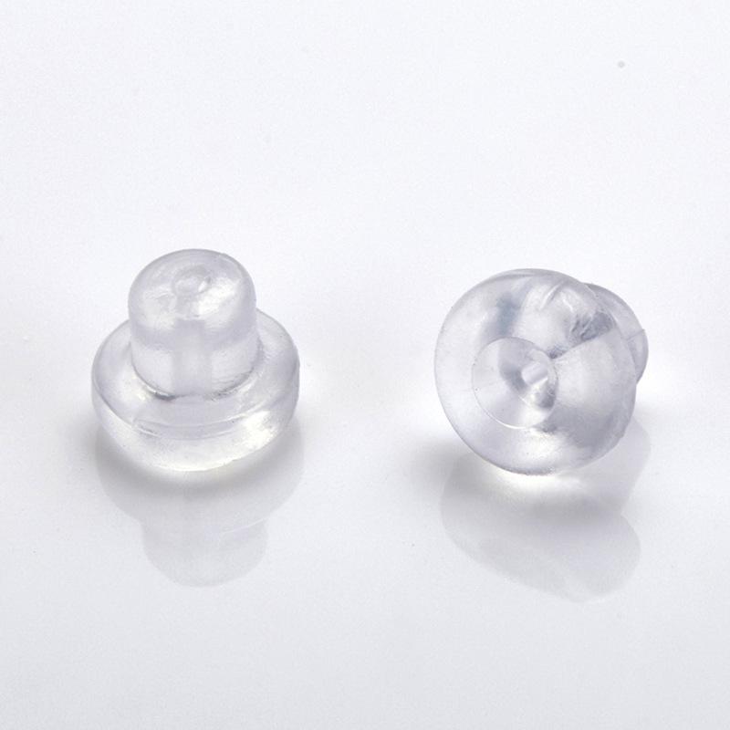0.5mm hole flat head mushroom ear plug/transparent color