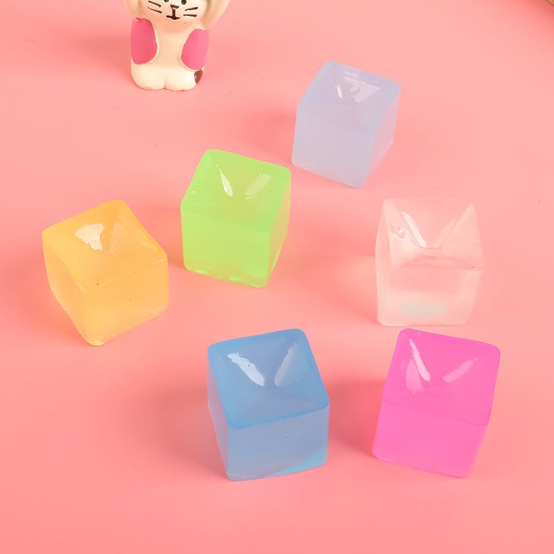 Creative New Ice Cube Squishy Toy, Realistic Colorful Transparent Cube Stress Relief Toy, Wholesale Educational Toy