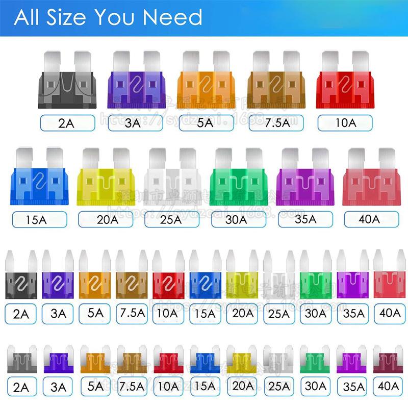 Small Car Fuse Insert Car Motorcycle Fuse Car Fuse 1A/2A/3A/5A-40A thumbnail 3