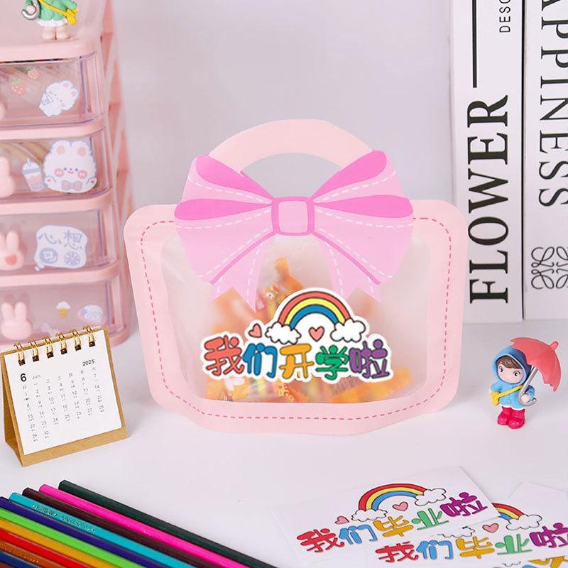 Pink bow [we are starting school]; mopp+pet+pe; 19*20+6cm