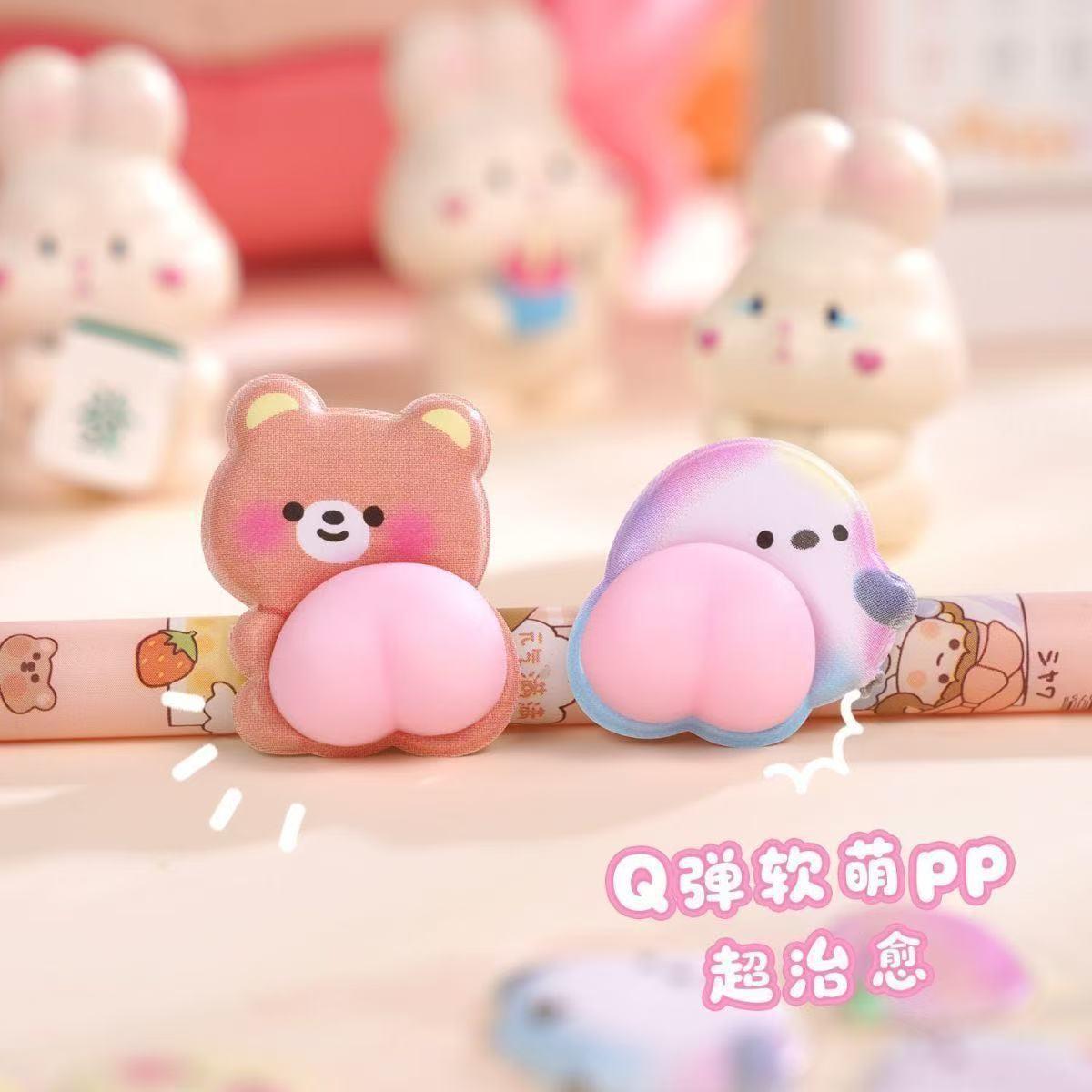 3D Stereo Soft Cute Little New Butt Pinch Decompression Vent Butt Sticker Painting Car Anti-Collision Mobile Phone Case Accessories thumbnail 4