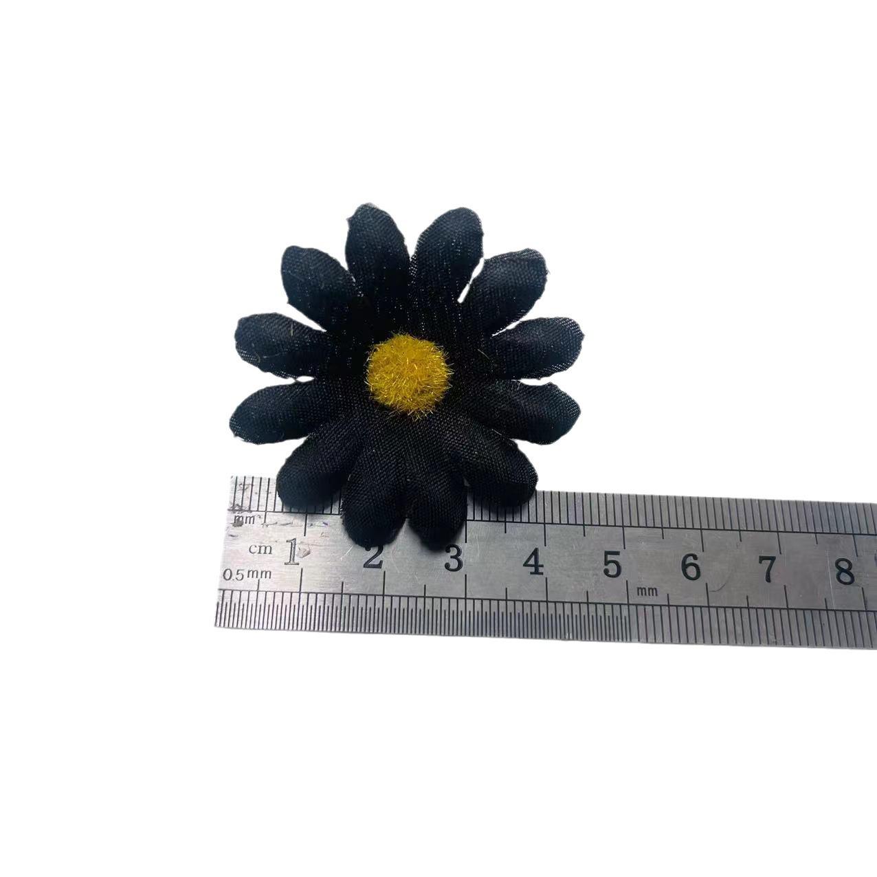 Factory direct 4cm black gold and silver small daisy 12 leaves 2 layers sunflower small sunflower cross-border hot sunny flowers thumbnail 5