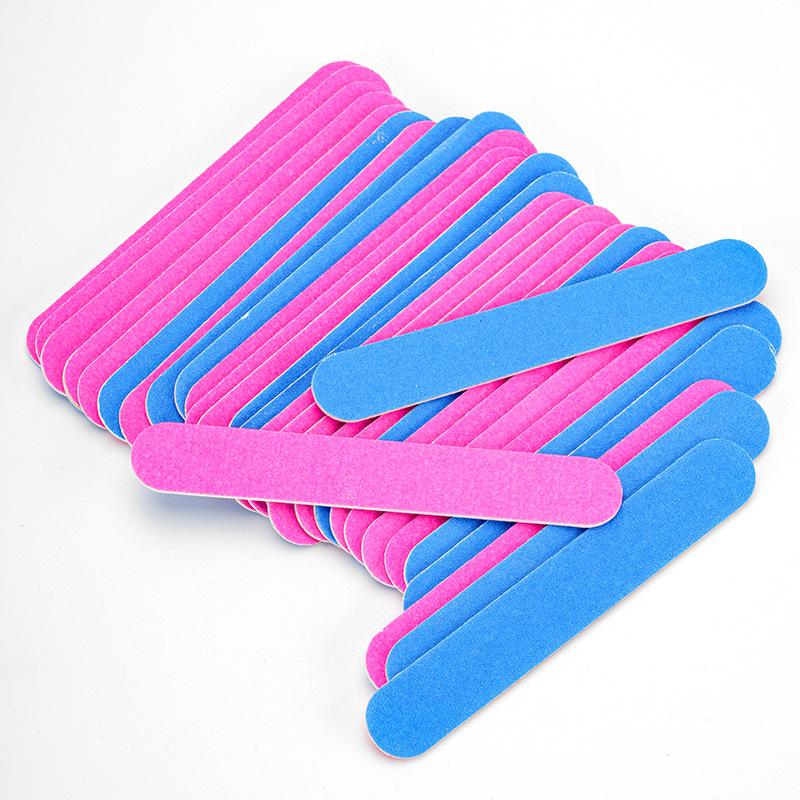 Red and Blue Wood Chip File Manicure Rubbing Strip Wearable Nail Mini Wood Veneer Nail File Double-Sided Manicure Polishing Strip Manicure Tool
