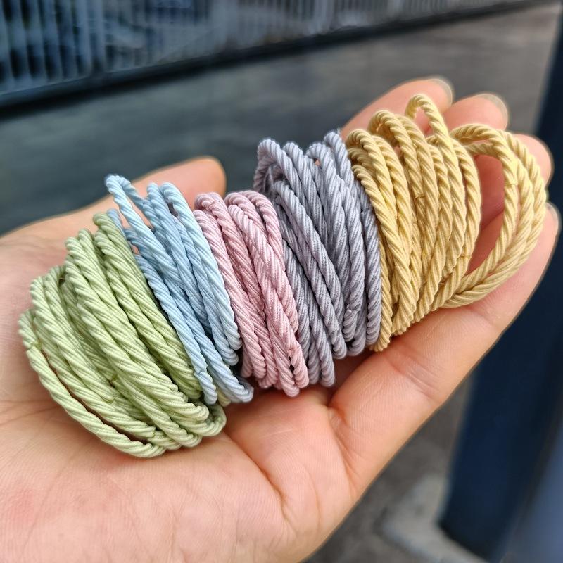 Korean Style Simple Ins Style Hair Ring High Elastic Thin Viscose Seamless Thread Rubber Band Leather Sleeve Thread Spring Color thumbnail 4