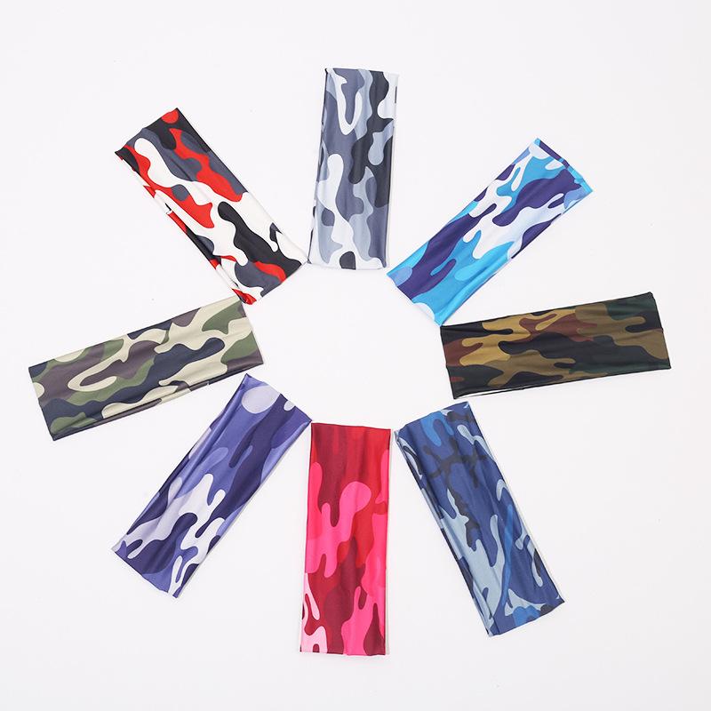 European and American New Style Printed Ribbon Sports Ancient-Style Yoga Headband Sweat-Absorbent Anti-Perspirant Women's Wide-Brimmed Headscarf Pattern