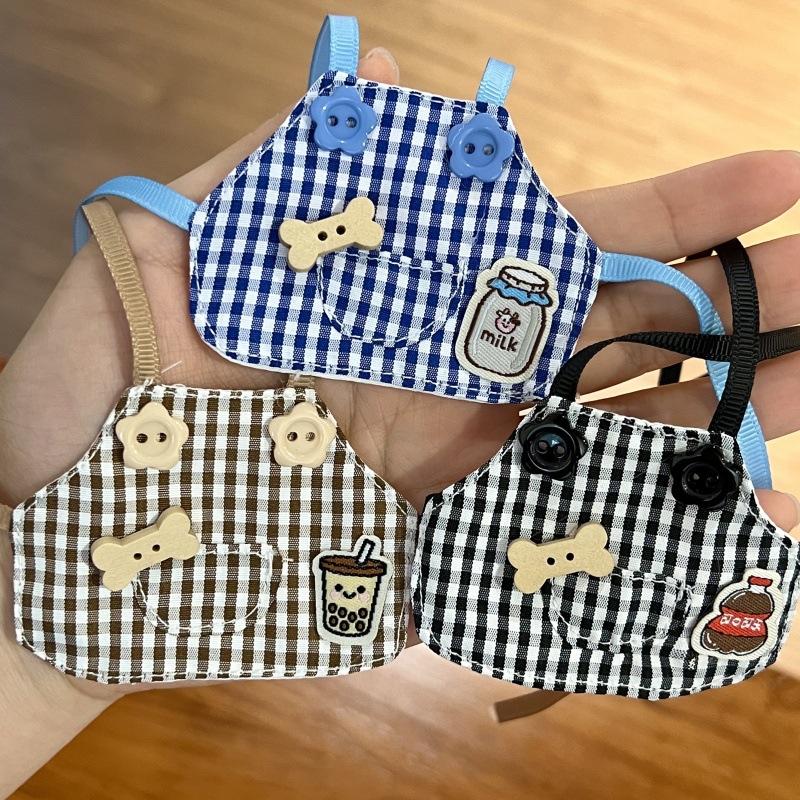 Manufacturer Wholesale 10cm Doll Clothes Self-Deprecating Bear Kt Cat Doll Clothes Denim Bib Apron Doll Kitty Apron thumbnail 2