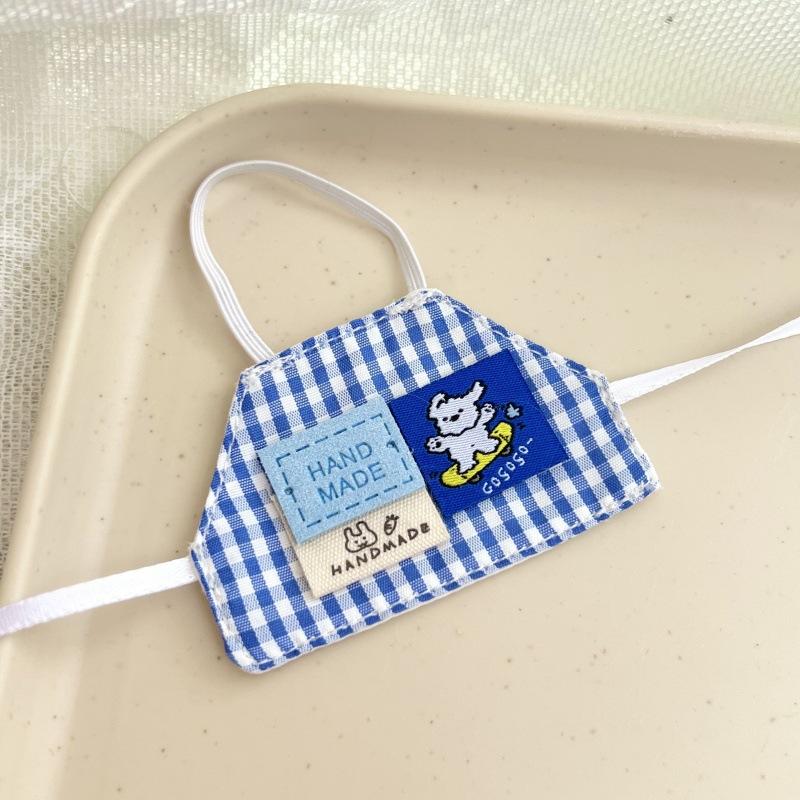 Blue animal checkered apron