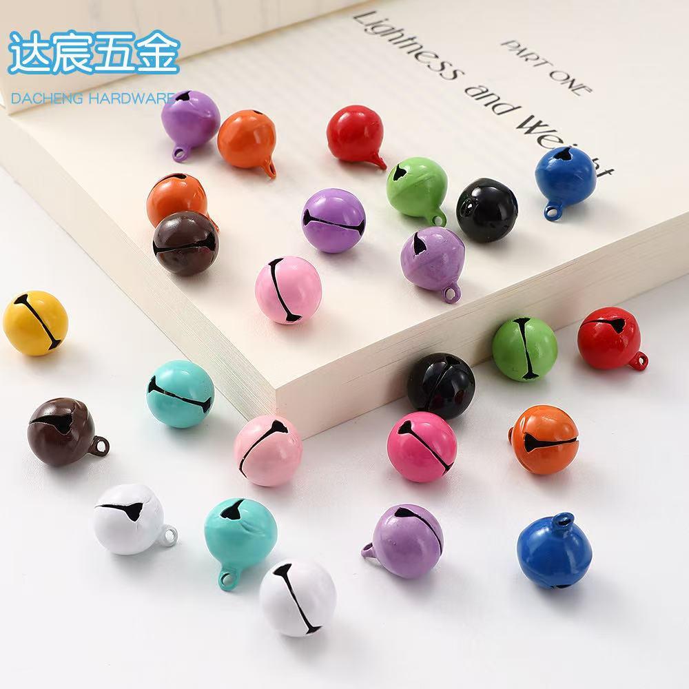 14mm Candy Color Painted Small Bell Metal Iron Pet Cat and Dog Bell Keychain DIY Jewelry Pendant Accessories