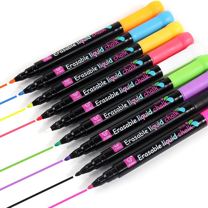 LED light board pen dust-free liquid chalk erasable electronic advertising highlighter blackboard graffiti water soluble chalk thumbnail 2