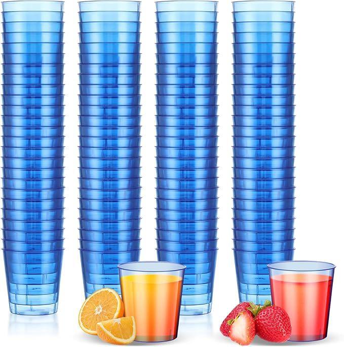 Transparent blue 1 piece / 1oz cup packaging: (30 pieces in 1 row)