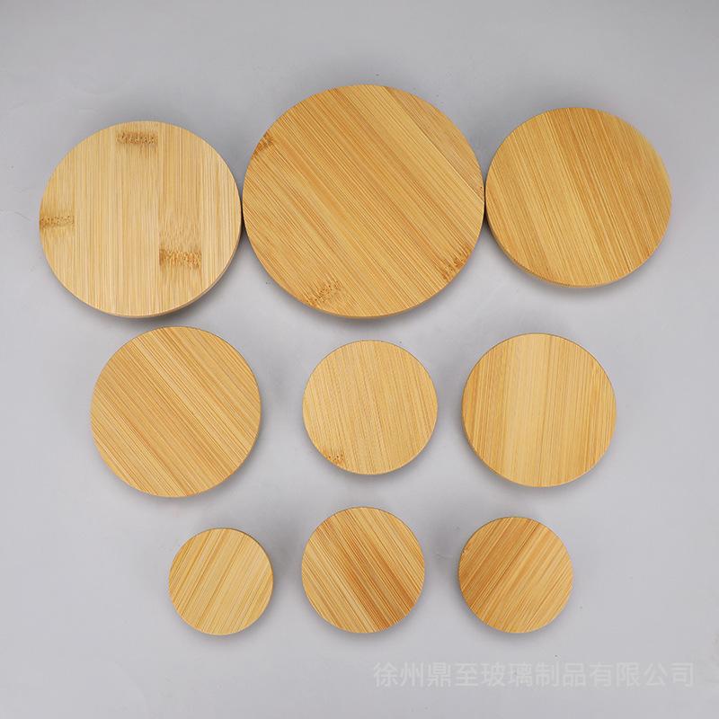 Handmade Wax Container Candle Holder Cup Lid Candle Cup Pine Bamboo Wood Lid with Silicone Ring Sealing Lid Factory Wholesale thumbnail 4