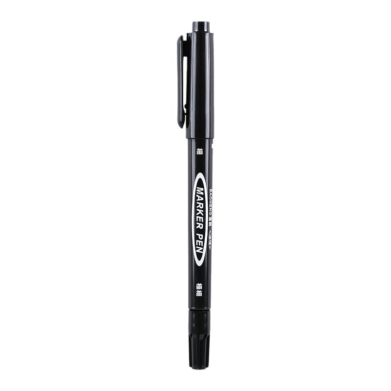 Baoneng Marker Black Double-Ended Rub-Resistant Oil-Based Pen Small Wholesale Painting Hook Pen thumbnail 5