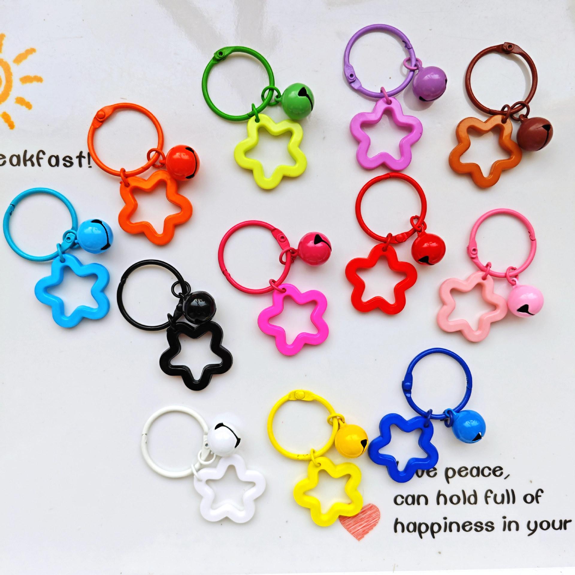 Colorful Five-Pointed Star Acrylic Keychain Pendant Dopamine Colorful Headphone Set Pendant Couple Bag Decoration thumbnail 2