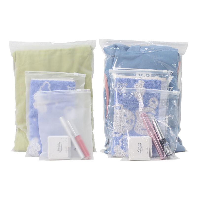 Non-Porous Transparent Zipper Bag in Stock Pe Clothing Zipper Bag Socks Towel Bag Clothing Packaging Bag Warning Transparent thumbnail 5