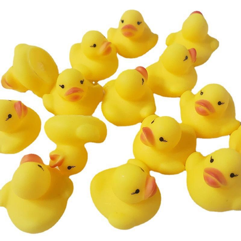 Bath playing water little yellow duck pinch sound little duck toy swimming pool bathroom Duck milk tea shop small gift