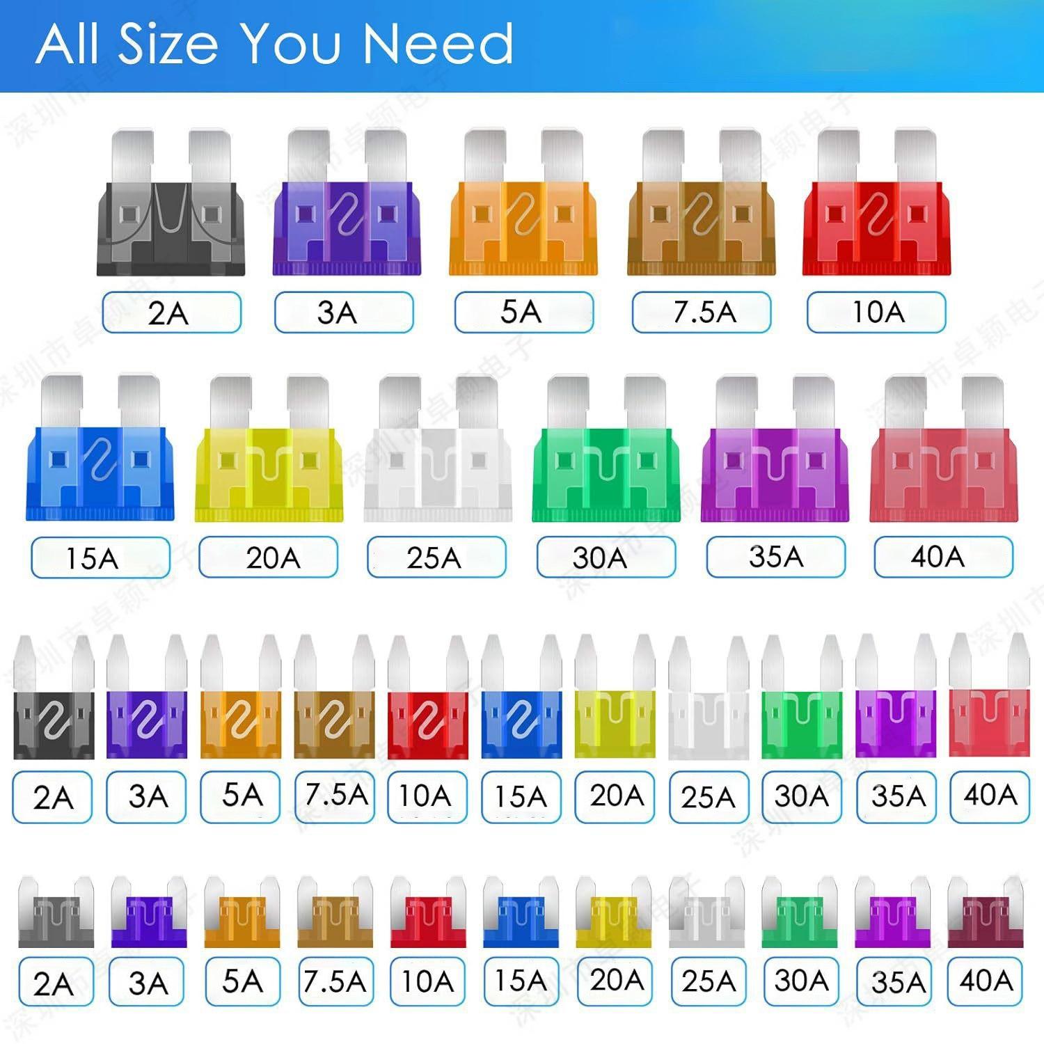 Medium Car Fuse Insert Car Motorcycle Fuse Car Fuse 1A/2A/3A/5A-50A thumbnail 2