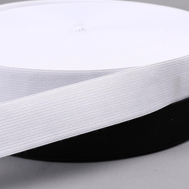 Black and white thick high elastic crocheted elastic band rubber root spot flat width elastic knitted pants belt wholesale thumbnail 4