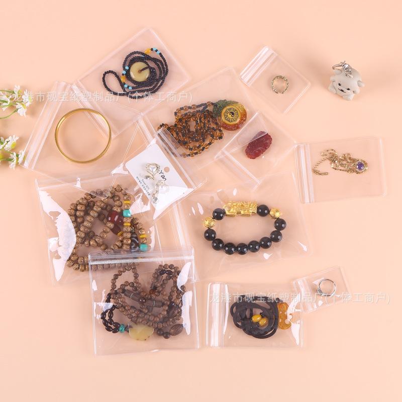 pvc bag transparent jewelry storage bag jewelry earrings bracelet yum gold anti-oxidation packaging bag self-sealing bag thumbnail 4