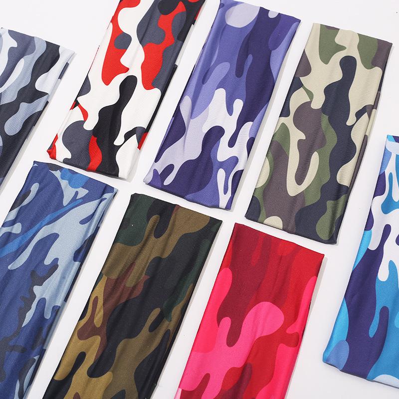 European and American New Style Printed Ribbon Sports Ancient-Style Yoga Headband Sweat-Absorbent Anti-Perspirant Women's Wide-Brimmed Headscarf Pattern thumbnail 3