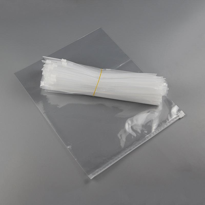 Non-Porous Transparent Zipper Bag in Stock Pe Clothing Zipper Bag Socks Towel Bag Clothing Packaging Bag Warning Transparent
