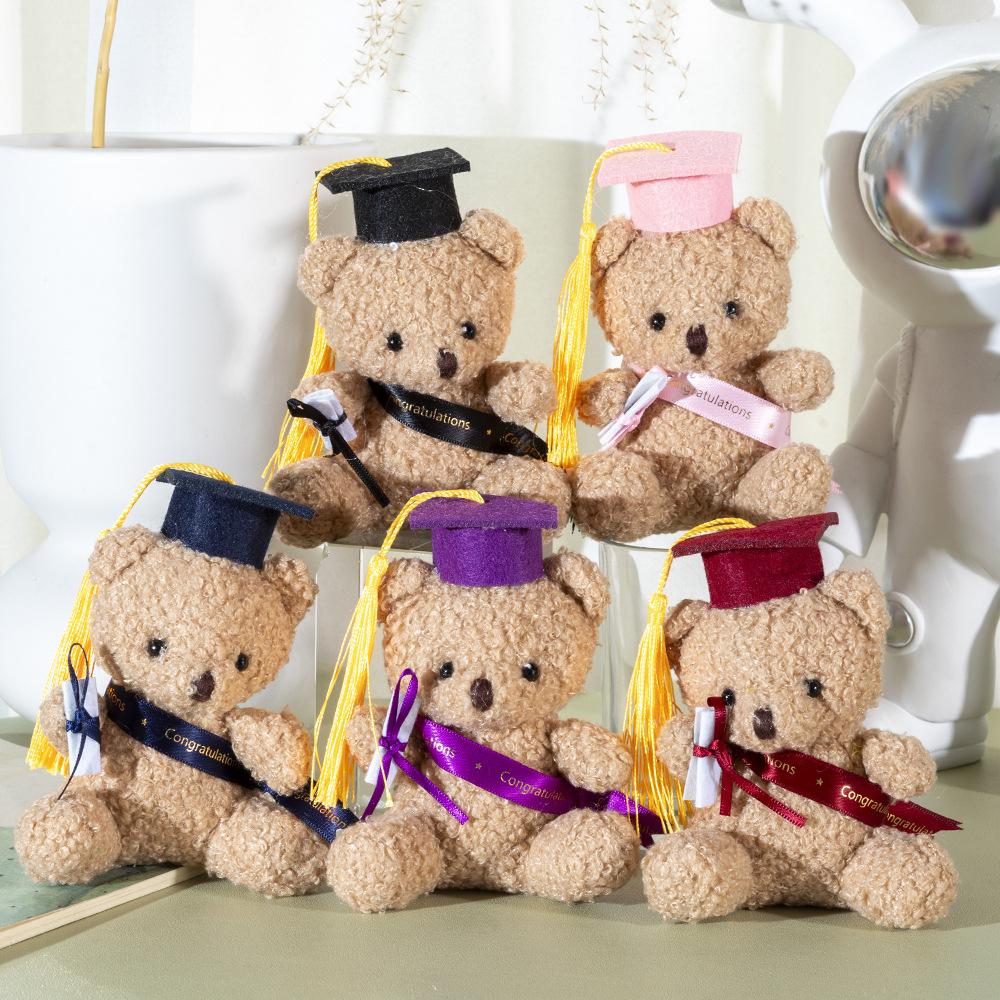 Graduation bear doctor hat bear Doctor Bear plush toy bachelor teddy bear doll logo graduation commemorative gift